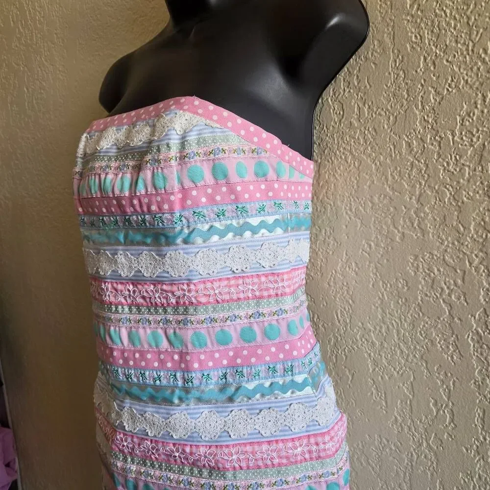 Lilly Pulitzer White Label Strapless Ribbon Dress - Picture 2 of 7